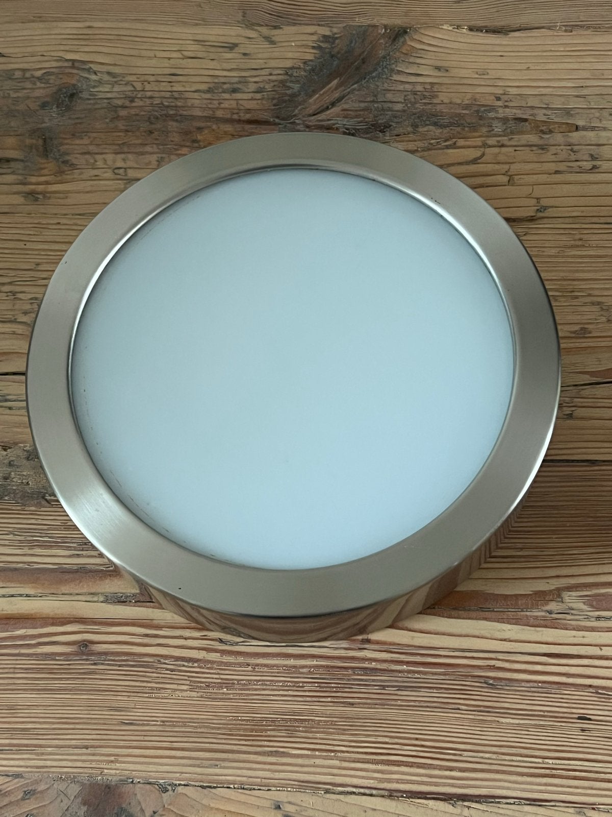 Massive Plafondlamp RVS met E14 fitting, Ophalen of Verzenden, Zilver, Glas, E14 (klein)
