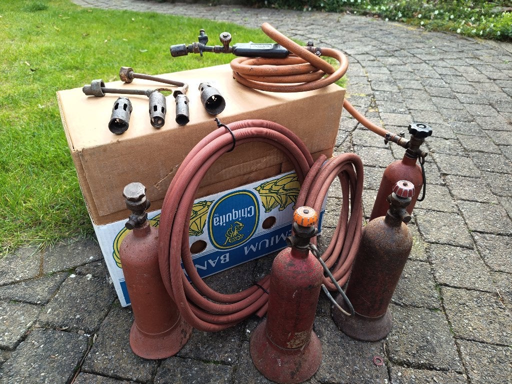 Gasflesjes met brander en toebehoren, Ophalen, Gebruikt
