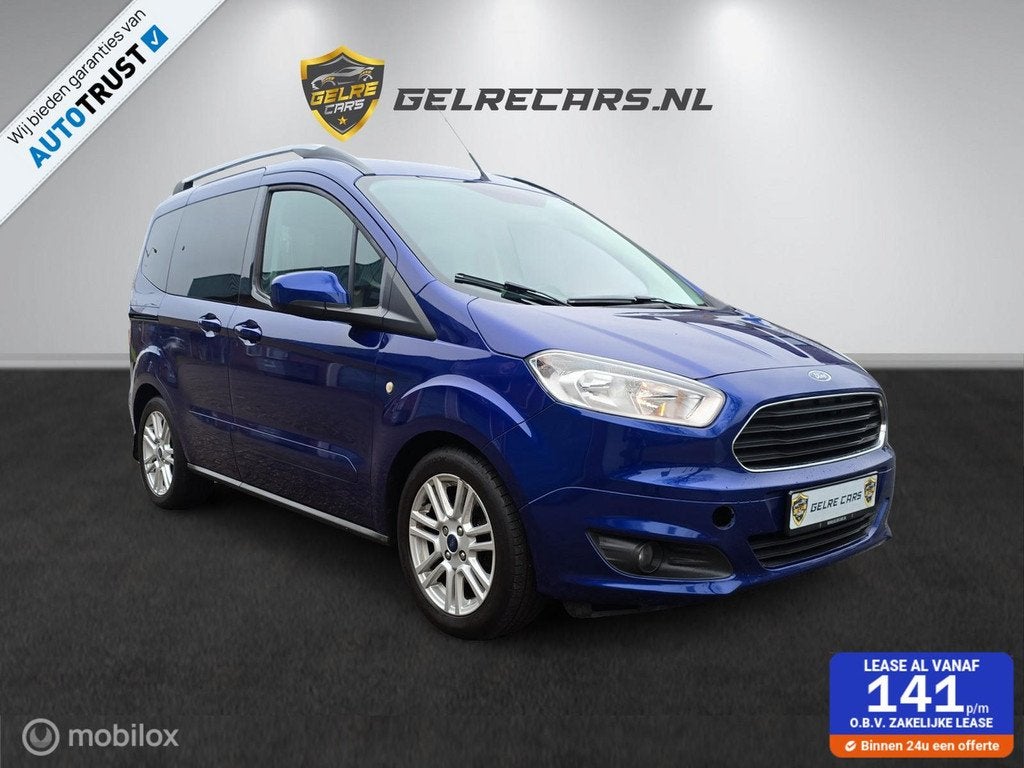Ford Tourneo Courier 1.0 Titanium TOPSTAAT, Auto's, Ford, Voorwielaandrijving, Gebruikt, Zwart, Blauw