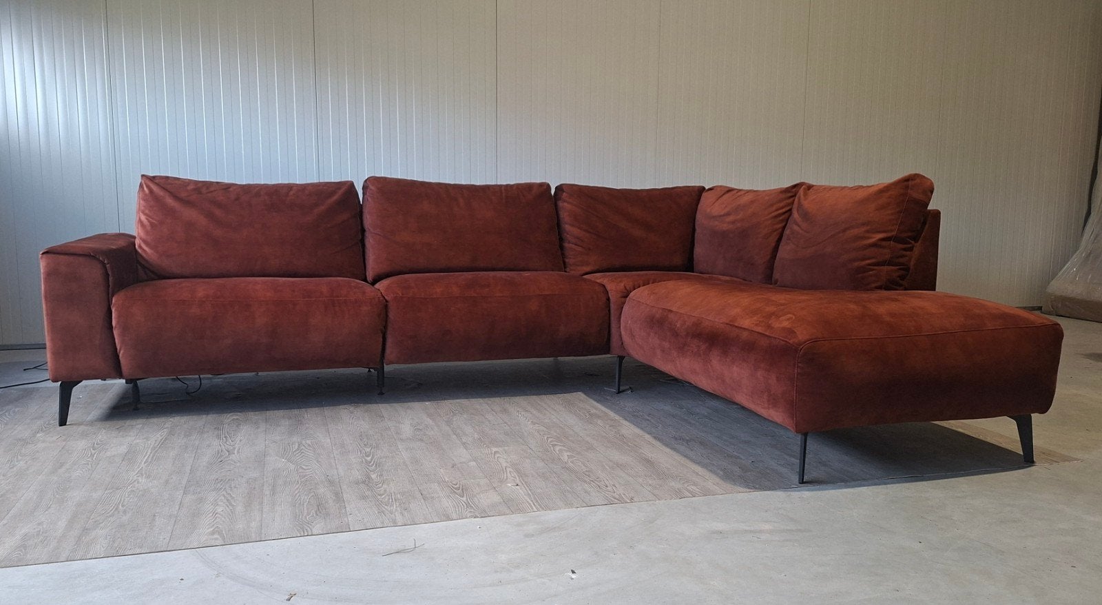 Mooie Luxe Velvet Hoekbank!, Huis en Inrichting, Banken | Bankstellen, Ophalen, Zo goed als nieuw, Hoekbank