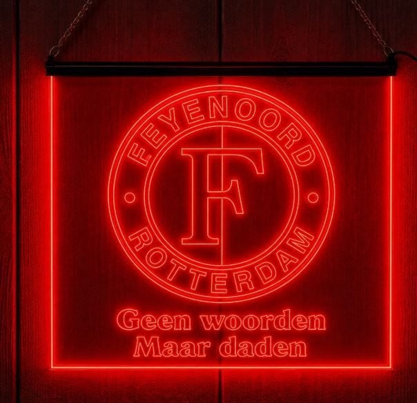 Led bord Feyenoord geen woorden maar daden, Ophalen of Verzenden, Nieuw, Lichtbak of (neon) lamp