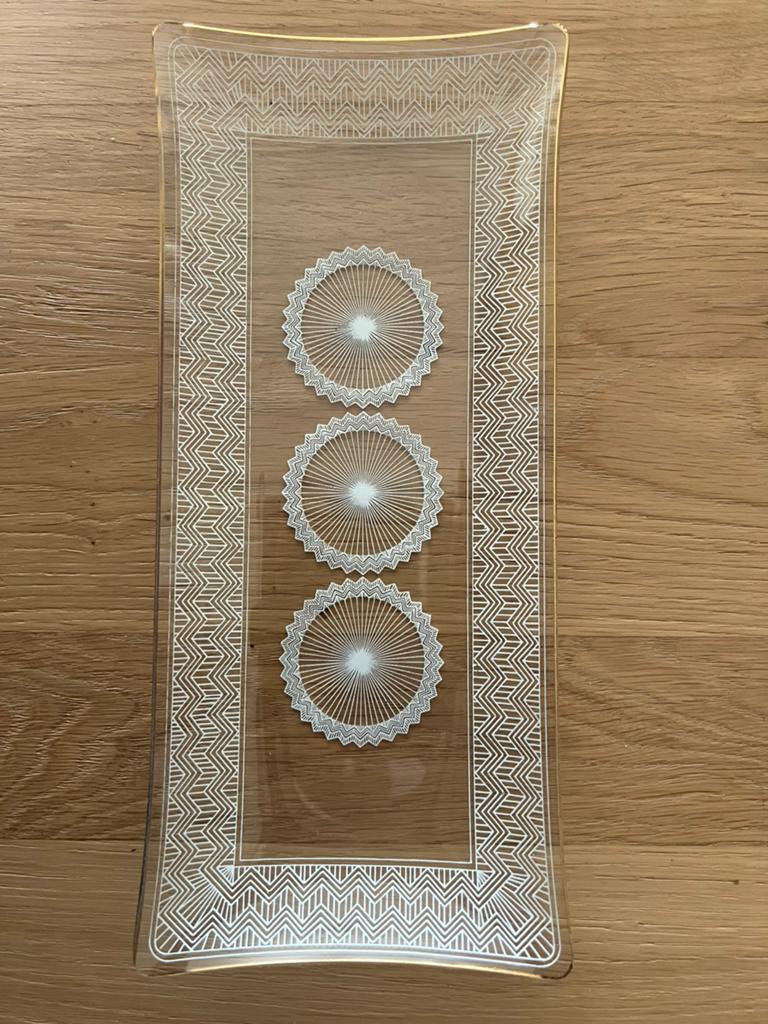 Vintage cakeschaal met een  gouden randje, Ophalen of Verzenden