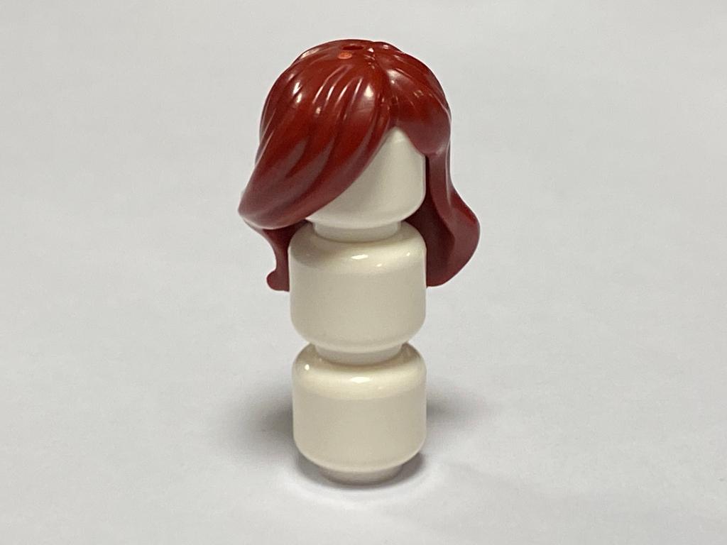 Lego nieuw donker rood lang naar zijkant geveegd haar, Ophalen of Verzenden, Nieuw, Losse stenen, Lego