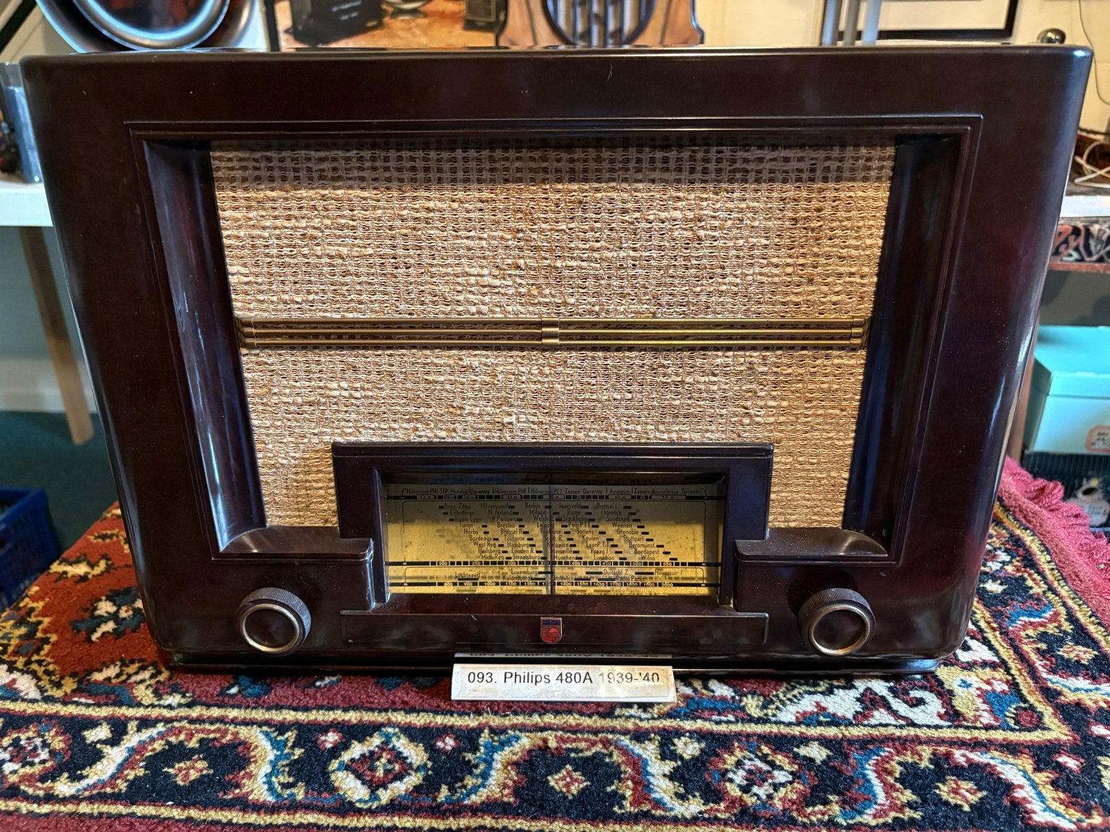 Philips Radio 480A (1939-1940) - Goed Werkende Staat, Ophalen of Verzenden, Gebruikt, Radio