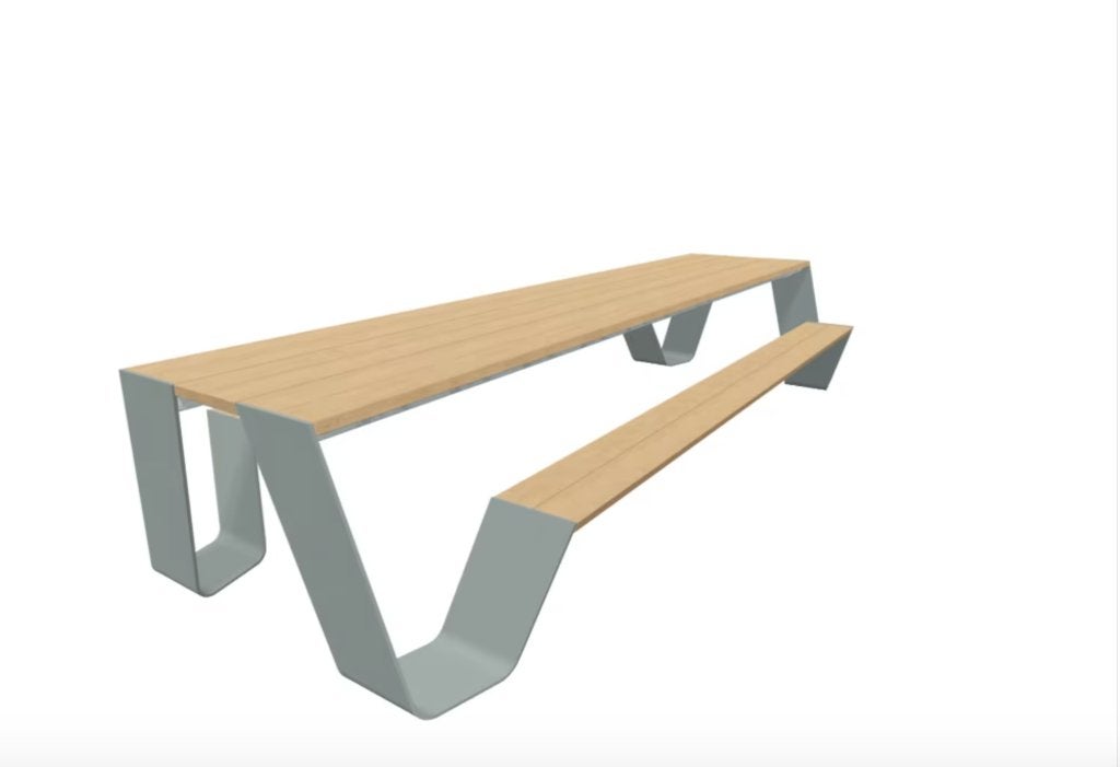 EXTREMIS HOPPER 300cm tuintafel picknicktafel IROKO hardhout