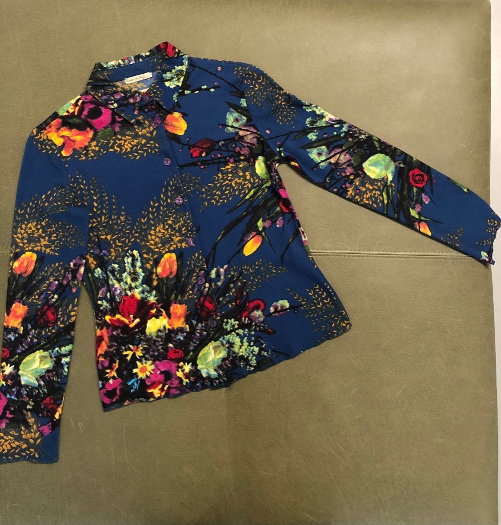 JEAN PAUL GAULTIER blouse, Kleding | Dames, Maat 38/40 (M), JEAN PAUL GAULTIER, Blauw, Ophalen of Verzenden
