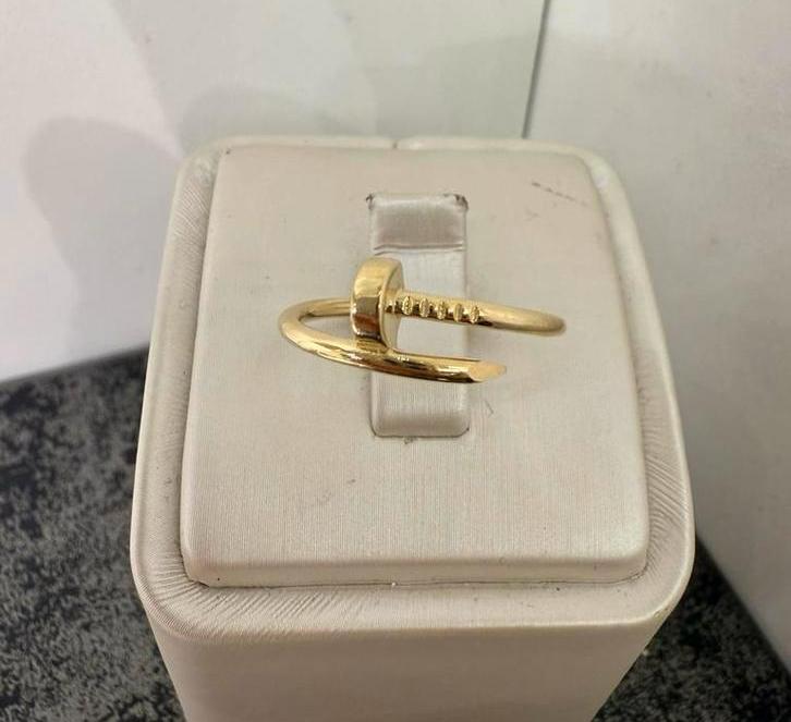 Prachtige 14 karaats gouden spijker ring, Sieraden, Tassen en Uiterlijk, Ophalen of Verzenden, Nieuw, Goud