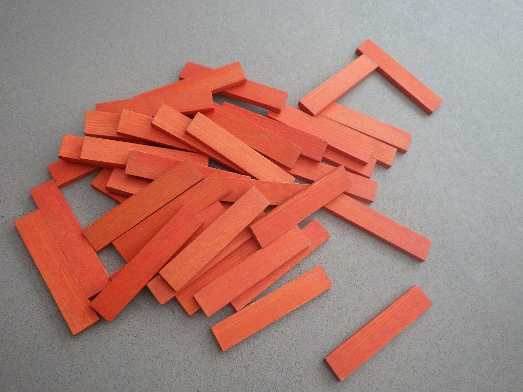 Kapla 39 rode Kapla blokken, Kinderen en Baby's, Ophalen of Verzenden, Zo goed als nieuw