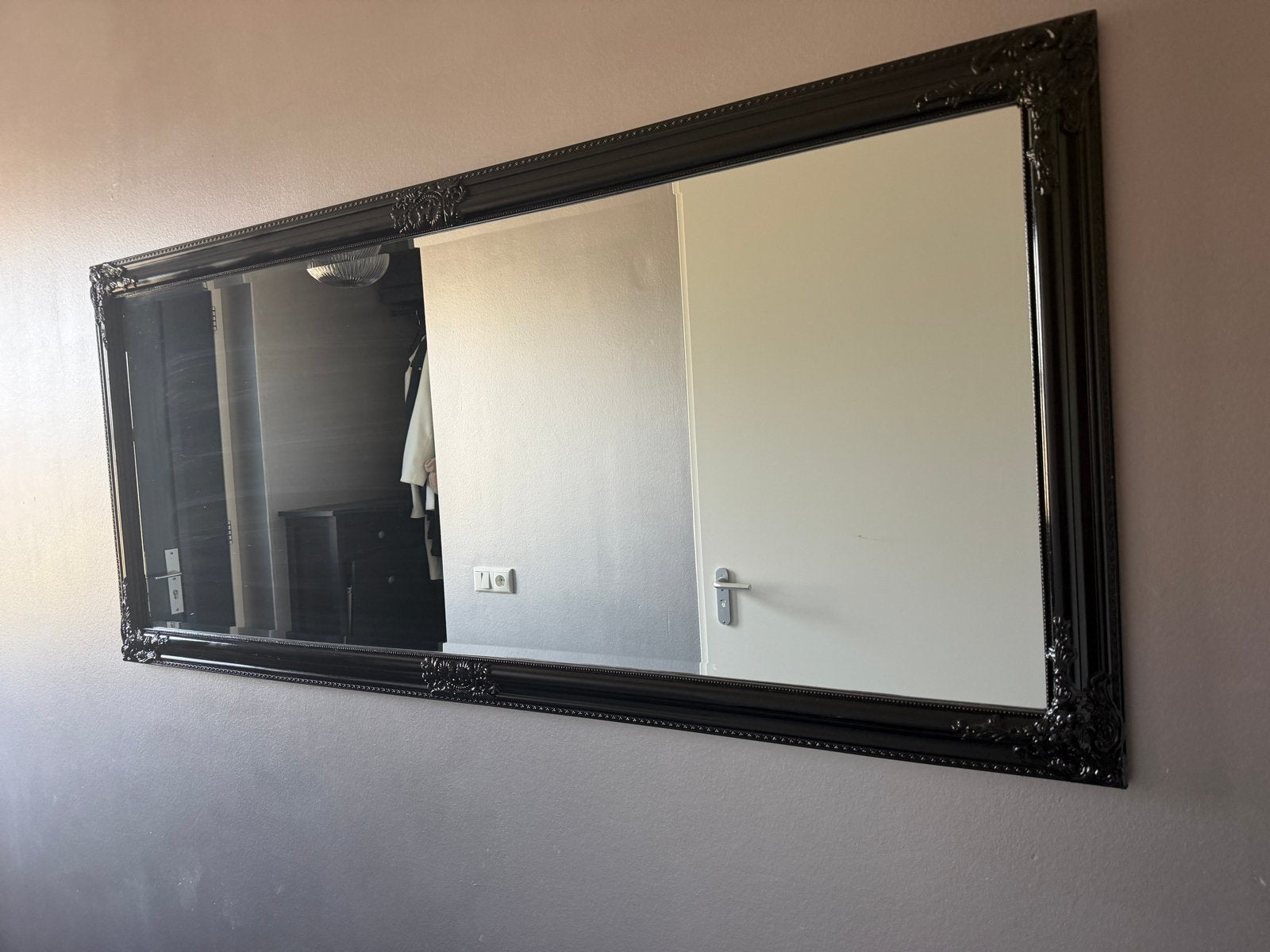 Barokstijl bankje met spiegel, Ophalen of Verzenden, Zo goed als nieuw, 100 tot 125 cm, Minder dan 100 cm