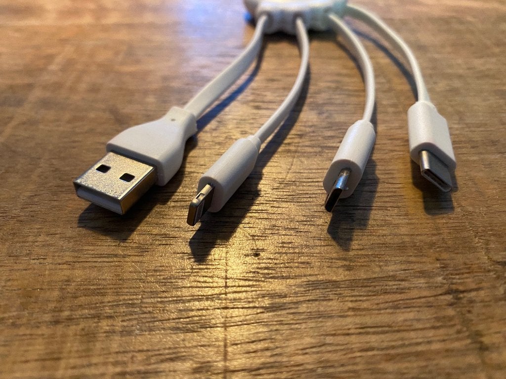Xoopar Octopus 4 in 1 USB C Lightning Micro USB oplader Wit, USB-A, Nieuw, Oplaadkabel, Sony Ericsson