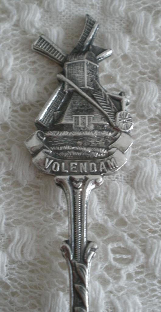 Oud verzilverd lepeltje Volendam - Molen, Ophalen of Verzenden