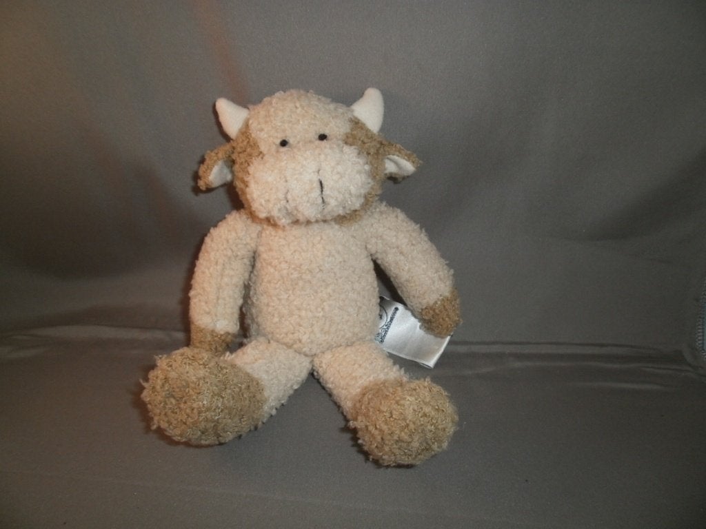 koe la Cleef toys wollig bruin/crème 20 cm hoorns velours, Kinderen en Baby's, Ophalen of Verzenden, Middelgroot (20 tot 80 cm)
