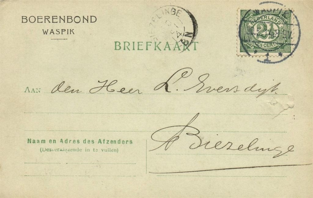 Boerenbond, Waspik - 05.1914 - briefkaart, Ophalen of Verzenden, Briefkaart