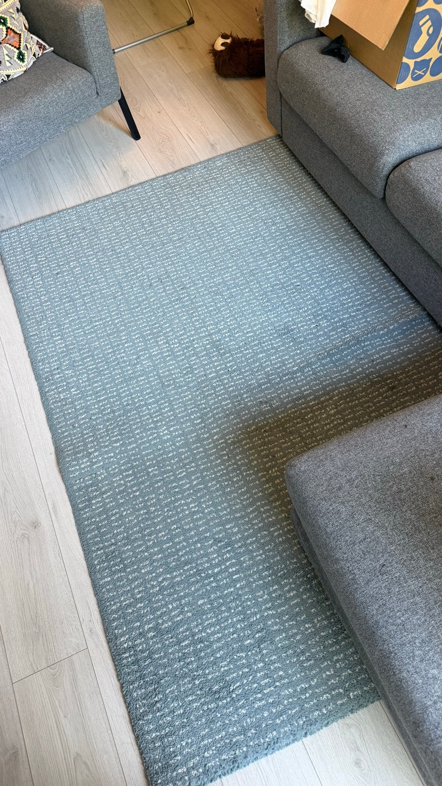 IKEA LANGSTED Vloerkleed - Blauw/Grijs (133x195 cm), 100 tot 150 cm, Blauw, Ophalen of Verzenden, Zo goed als nieuw