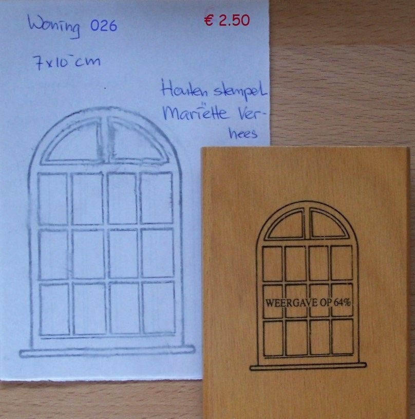 Woning 026 Houten stempel, Hobby en Vrije tijd, Ophalen of Verzenden, Gebruikt, Houten stempel