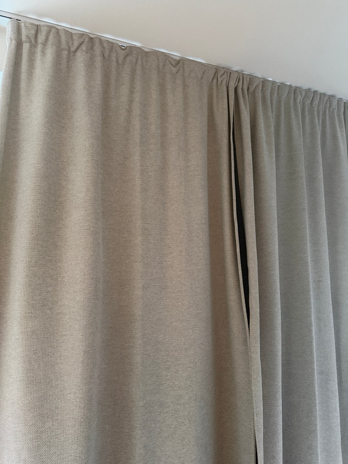 6x Leen Bakker Mara semi-verduisterende gordijnen beige, 100 tot 150 cm, 200 cm of meer, Beige, Ophalen of Verzenden