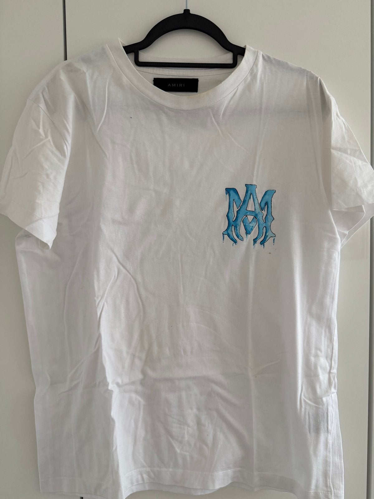 Amiri T-shirt met logo - Maat L, Kleding | Heren, T-shirts, Ophalen of Verzenden, Gedragen, Maat 52/54 (L), Wit
