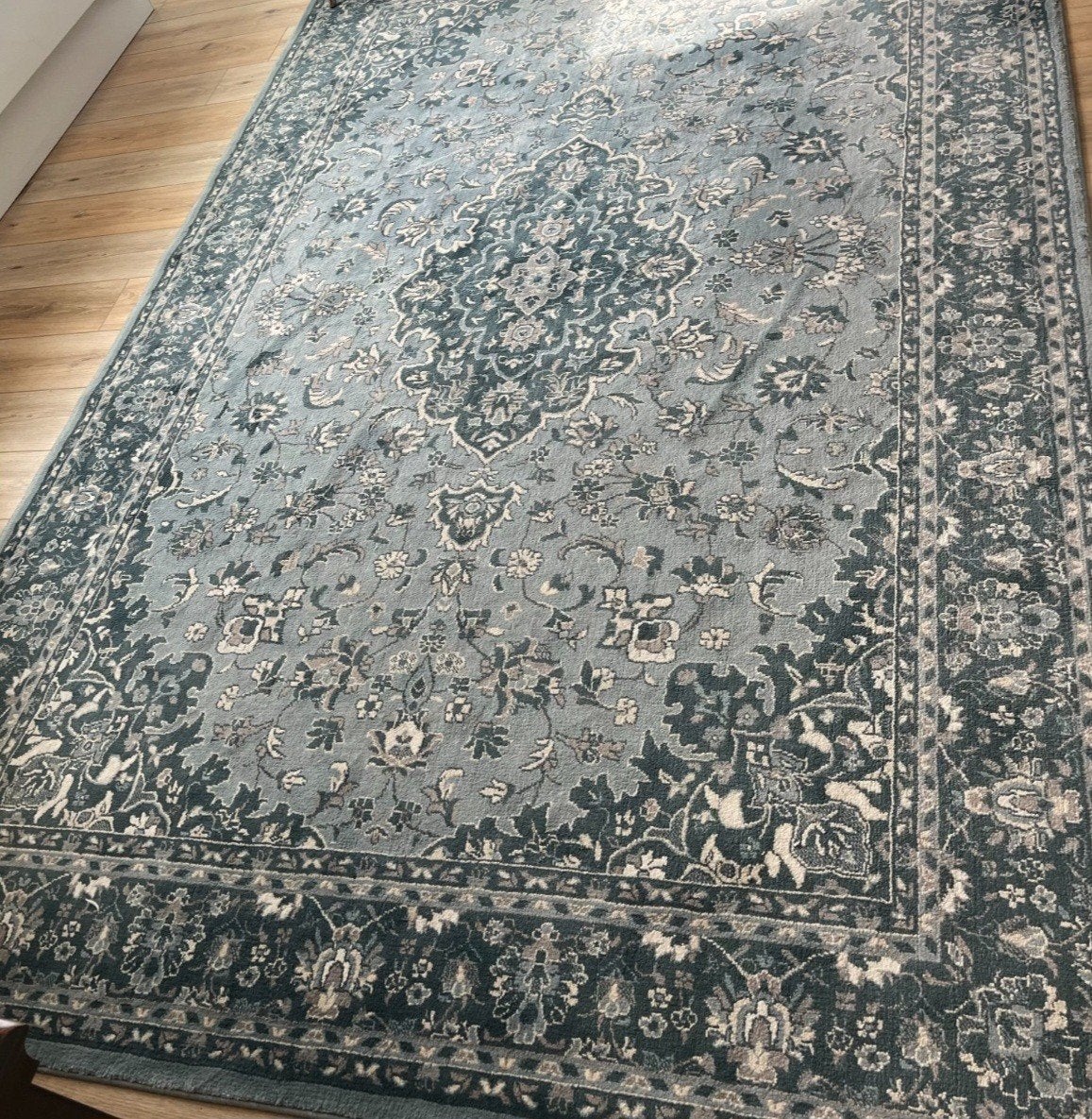 Ikea Vedbäk vloerkleed blauw/beige 170x230 cm, Ophalen, Blauw, 200 cm of meer, Zo goed als nieuw