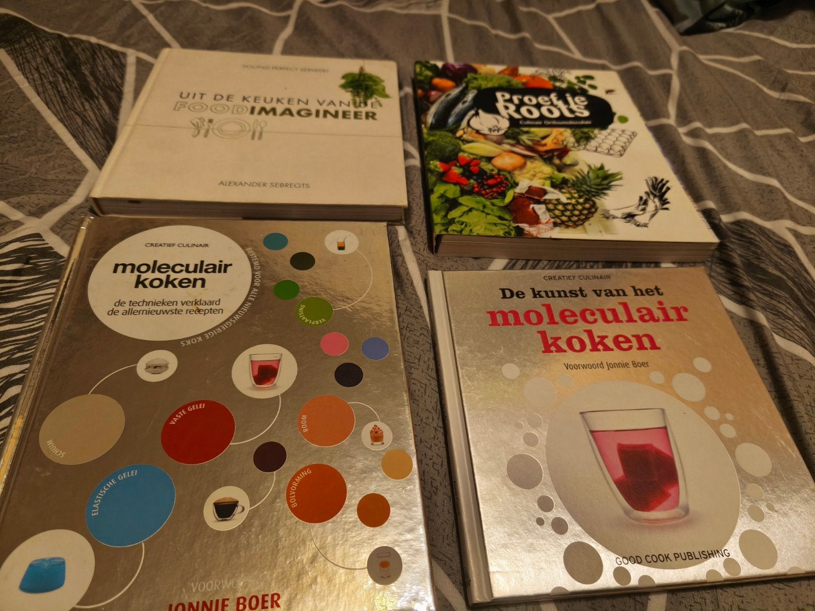 4 Kookboeken: Moleculair Koken, Gelezen, Overige typen, Ophalen of Verzenden, Alexander Sebrechts, Jonnie Boer