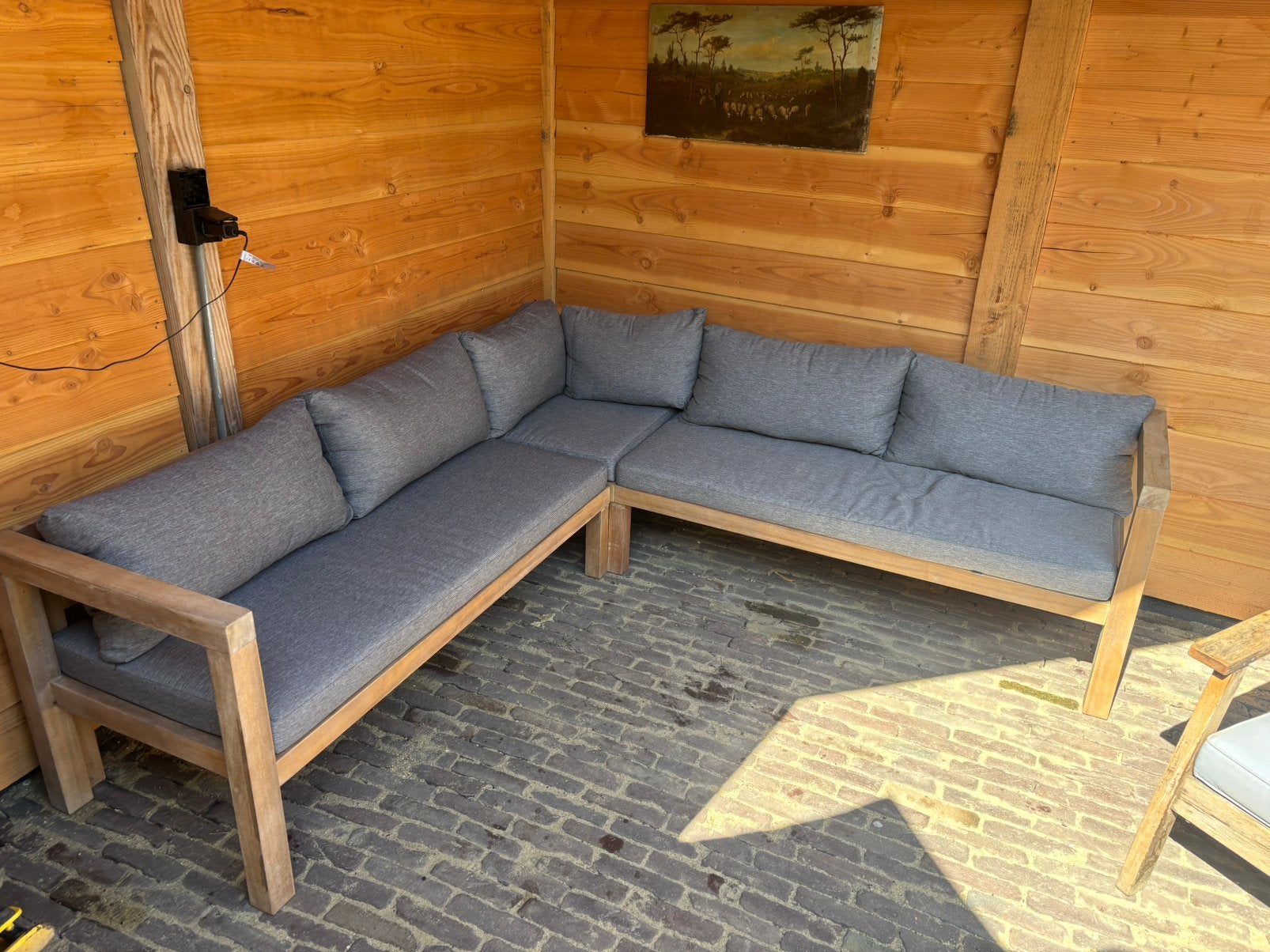 Hardhouten loungeset, Ophalen, 5 zitplaatsen, Hardhout, Zo goed als nieuw