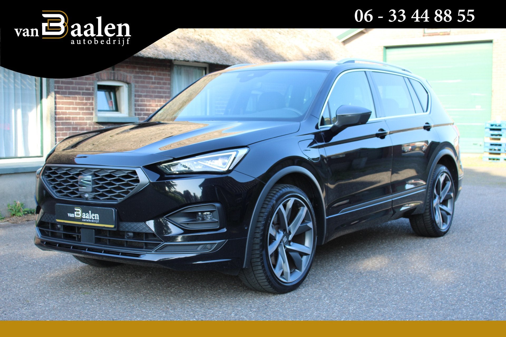 SEAT Tarraco 1.4 TSI e-Hybrid PHEV FR SOh 94,5% LEER NAVI EC, Auto's, Dealer onderhouden, 4 cilinders, 150 pk, Zwart