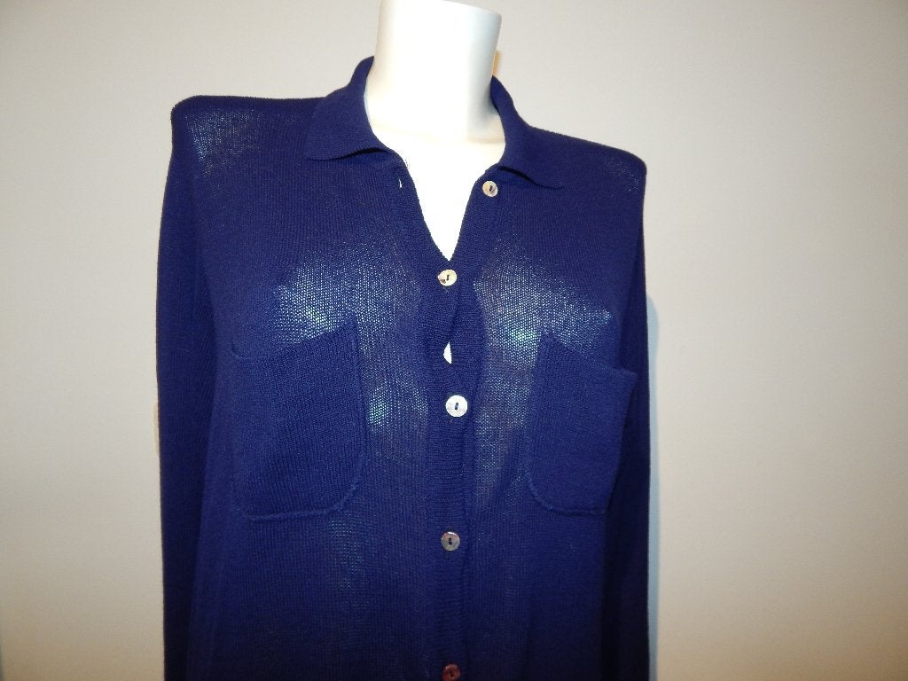 Sarah Pacini vintage vest breisel knopen borstzak One size, Blauw, Sarah Pacini, Maat 42/44 (L), Ophalen of Verzenden
