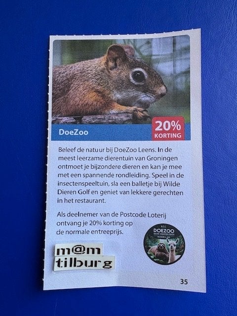 DoeZoo 20% korting tot 1-7-2027, Drie personen of meer, Kortingskaart