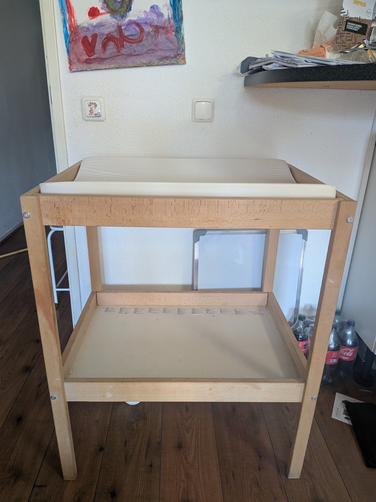 commode changing table diaper table, Kinderen en Baby's, Gebruikt, Rug, Draagzak, Ophalen