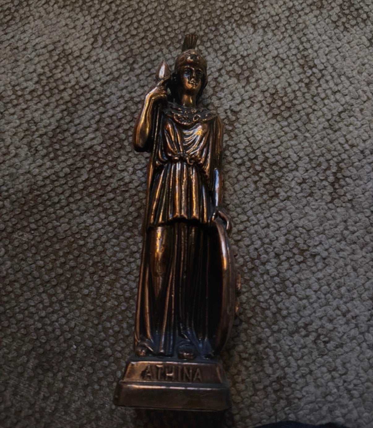 Bronzen beeldje van Athena, Griekse godin, Minder dan 20 cm, Ophalen of Verzenden, Brons, Beeld