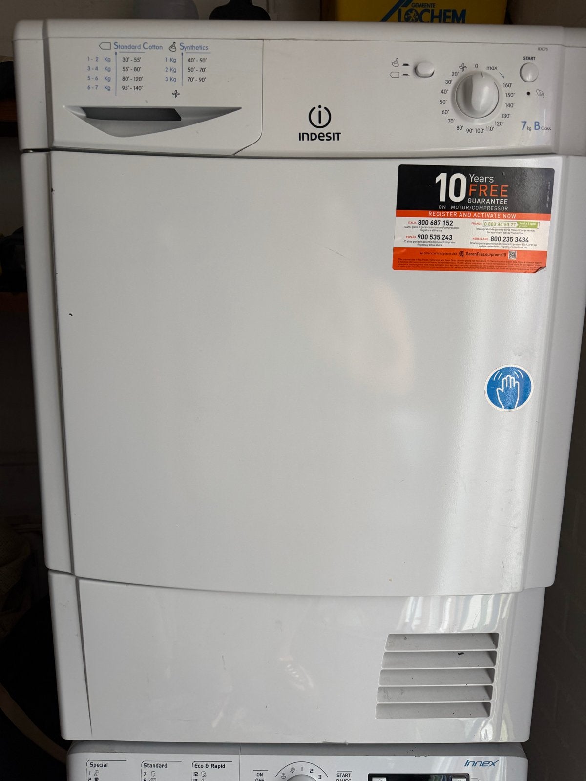 Indesit Luchtafvoer Wasdroger - Zo goed als nieuw, Witgoed en Apparatuur, Wasdrogers, 6 tot 8 kg, Ophalen, Zo goed als nieuw, Luchtafvoer
