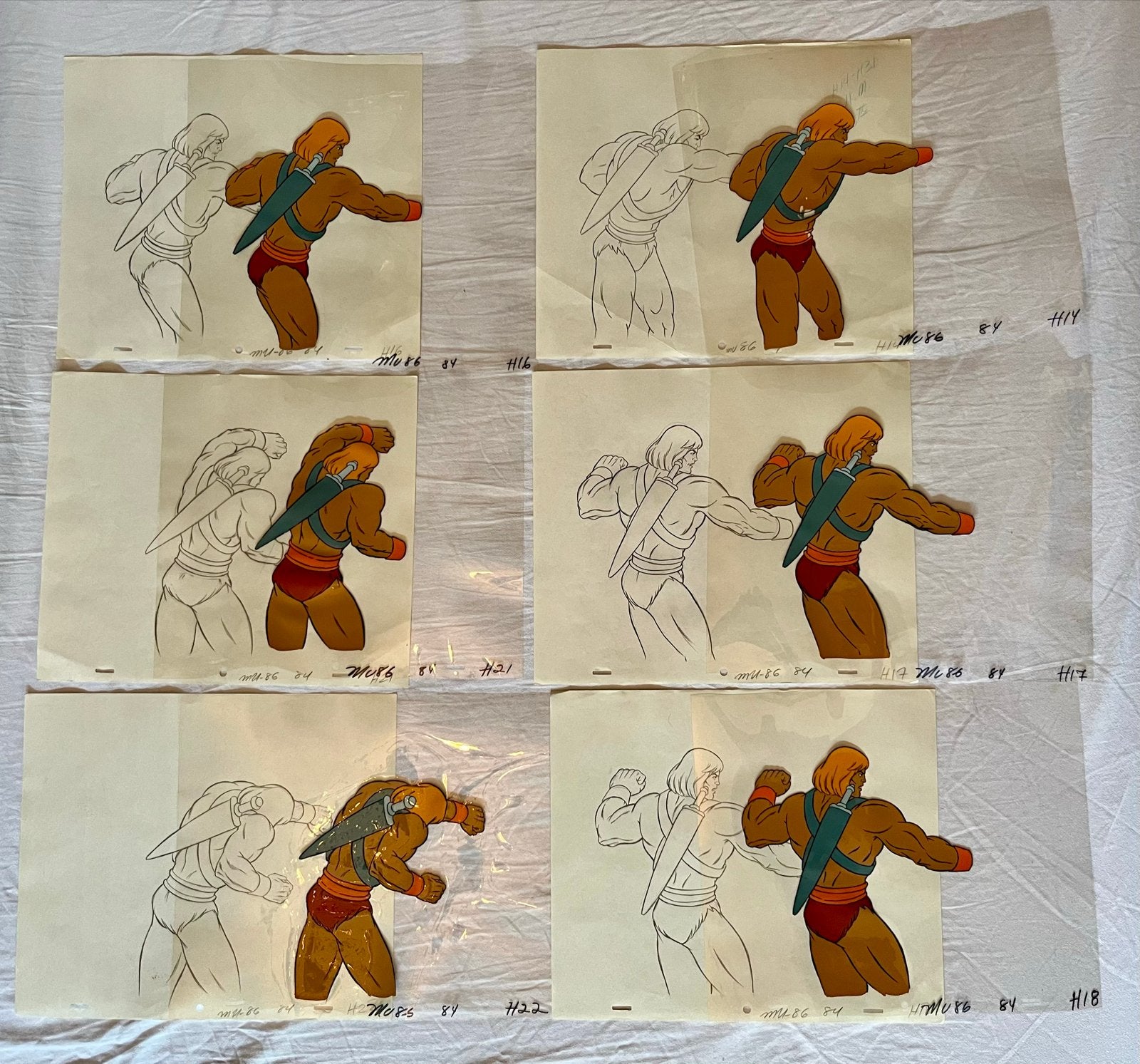 He-Man Masters of the Universe Animatie Cels, Verzamelen, Poppetjes en Figuurtjes, Gebruikt, Ophalen of Verzenden