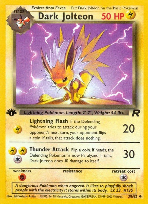 Team Rocket » Dark Jolteon  38/82 normaal, Ophalen of Verzenden, Zo goed als nieuw, Losse kaart
