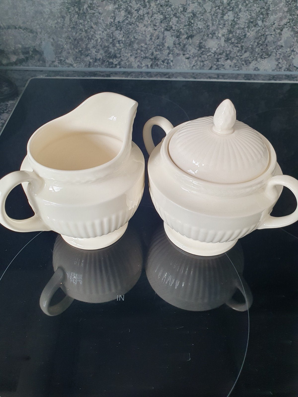 Wedgwood ETRURIA Barlaston EDME roomstel Suikerpot Melkkan, Ophalen of Verzenden