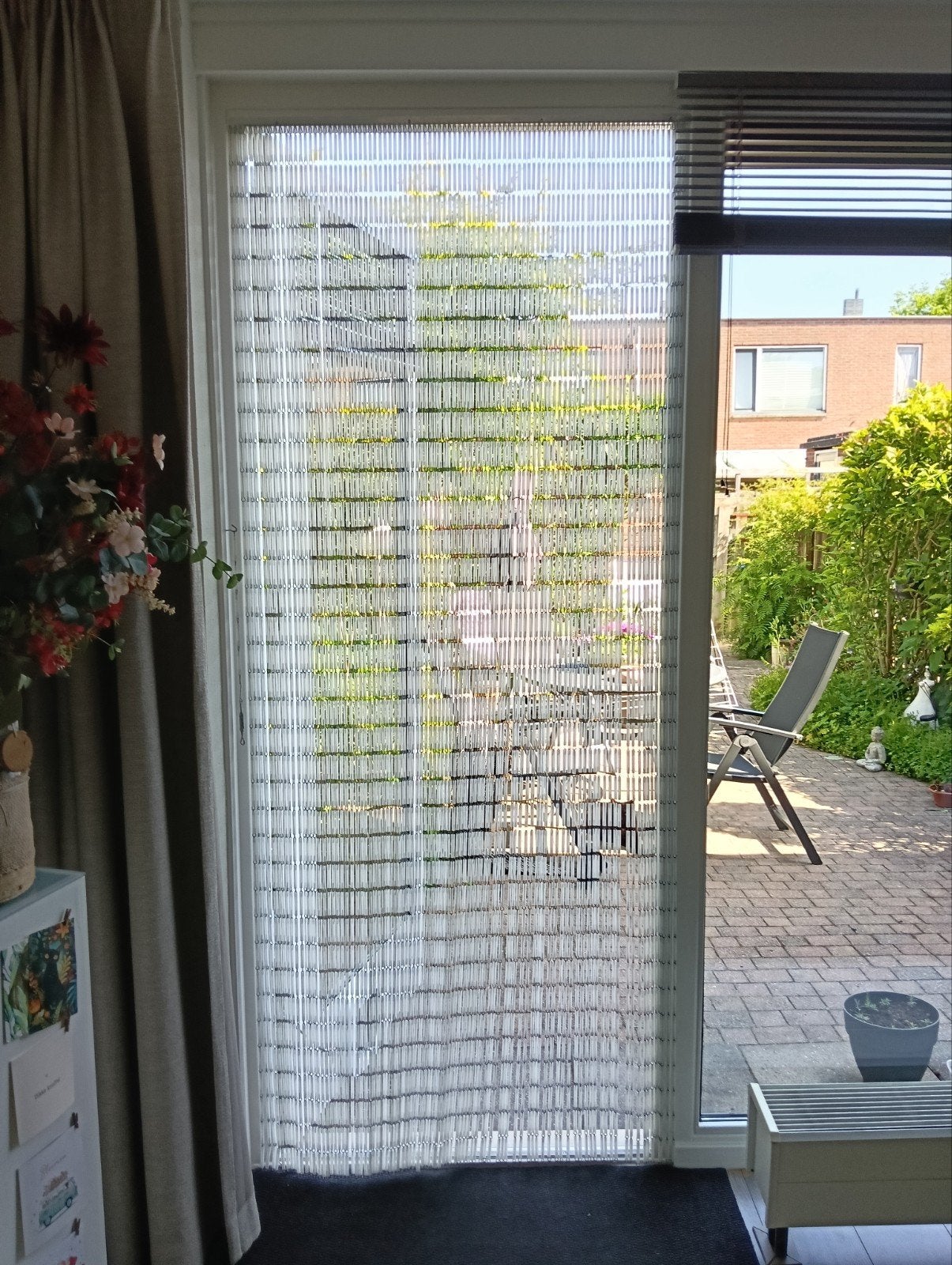 Vliegengordijn lang, Ophalen, Gebruikt, Wit, Kunststof