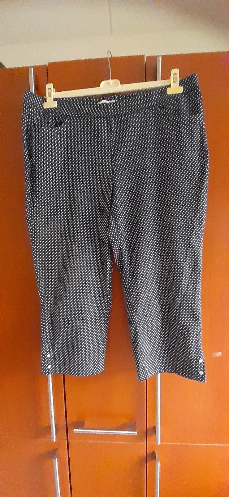 Donkerbauwl- wit gestipte  driekwart broek maat 48 van Stark, Kleding | Dames, Blauw, Ophalen of Verzenden, Zo goed als nieuw
