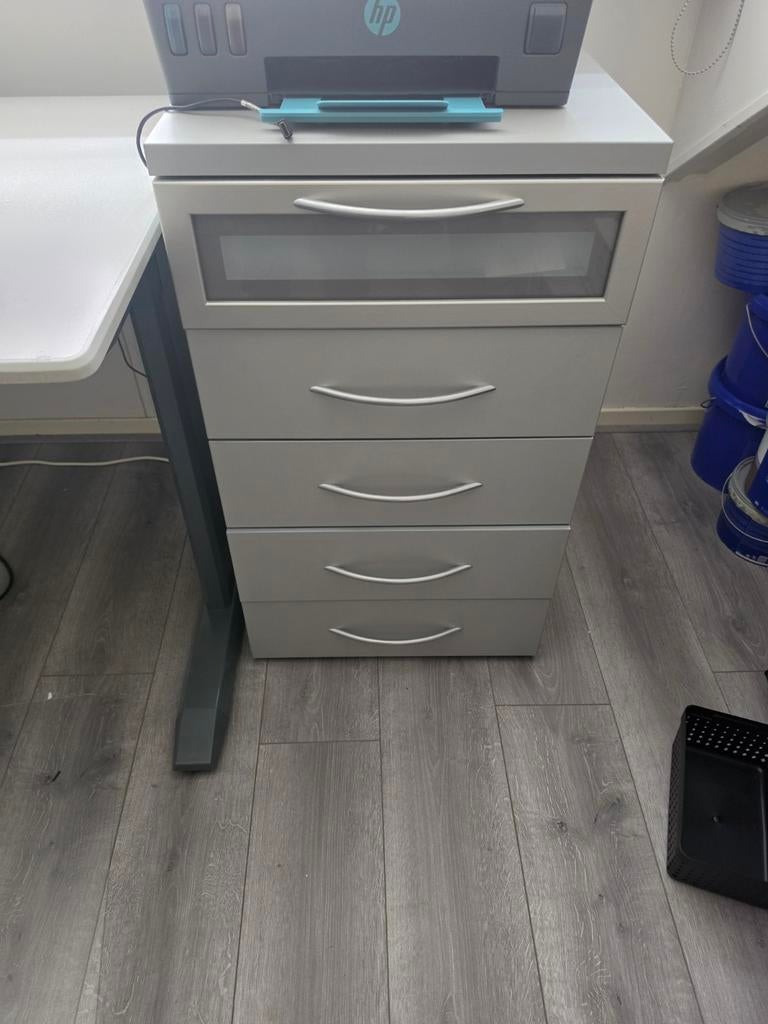 Ladekastje met 4 laden, grijs, Huis en Inrichting, Ophalen, Minder dan 50 cm, Gebruikt, Modern, functioneel