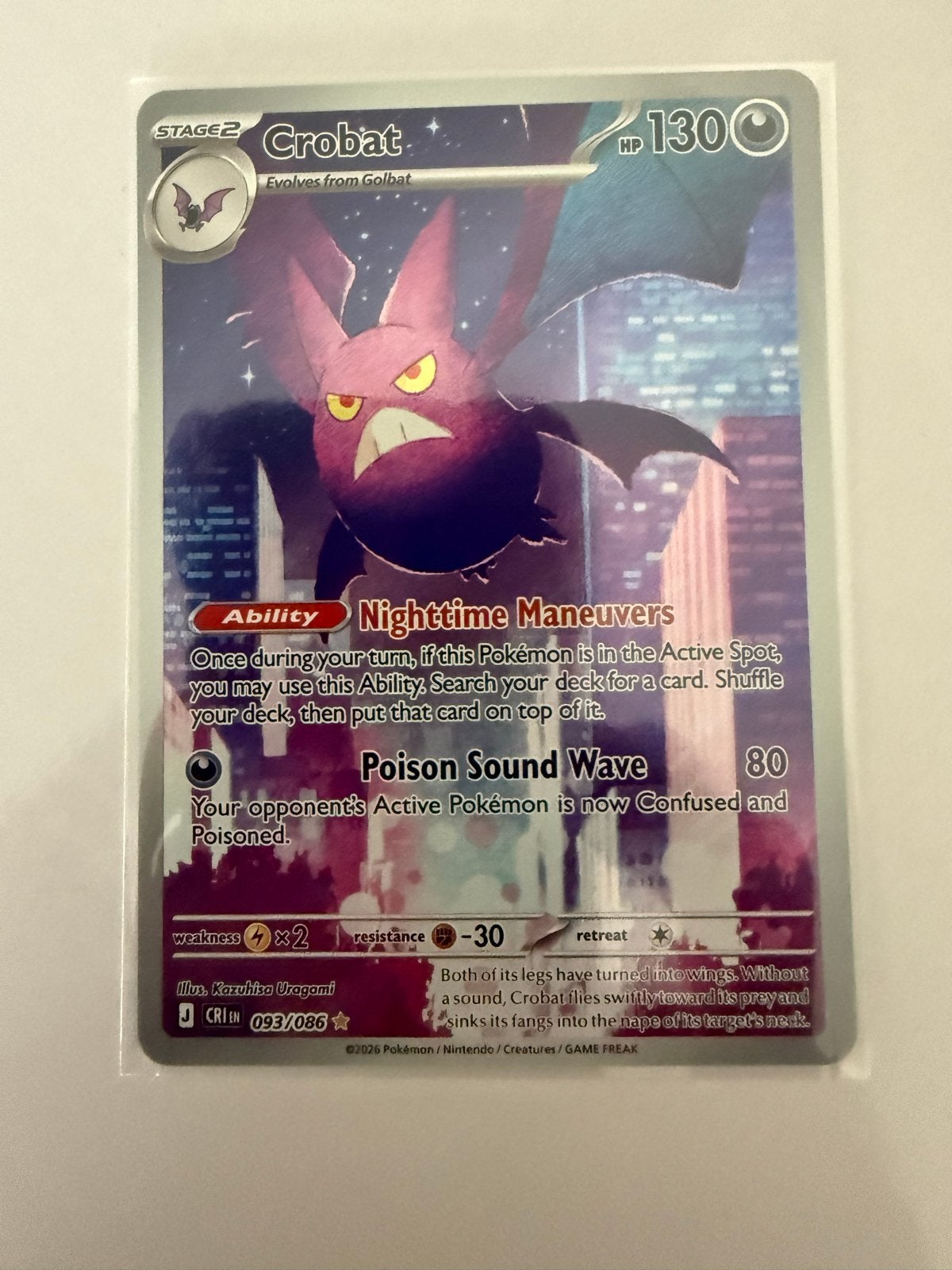 Pokémon Crobat VMAX Full Art Kaart (093/086), Hobby en Vrije tijd, Verzamelkaartspellen | Pokémon, Ophalen of Verzenden, Zo goed als nieuw