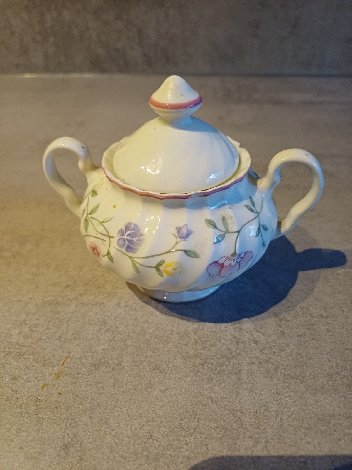 Vintage suikerpotje met bloemmotief, Ophalen of Verzenden