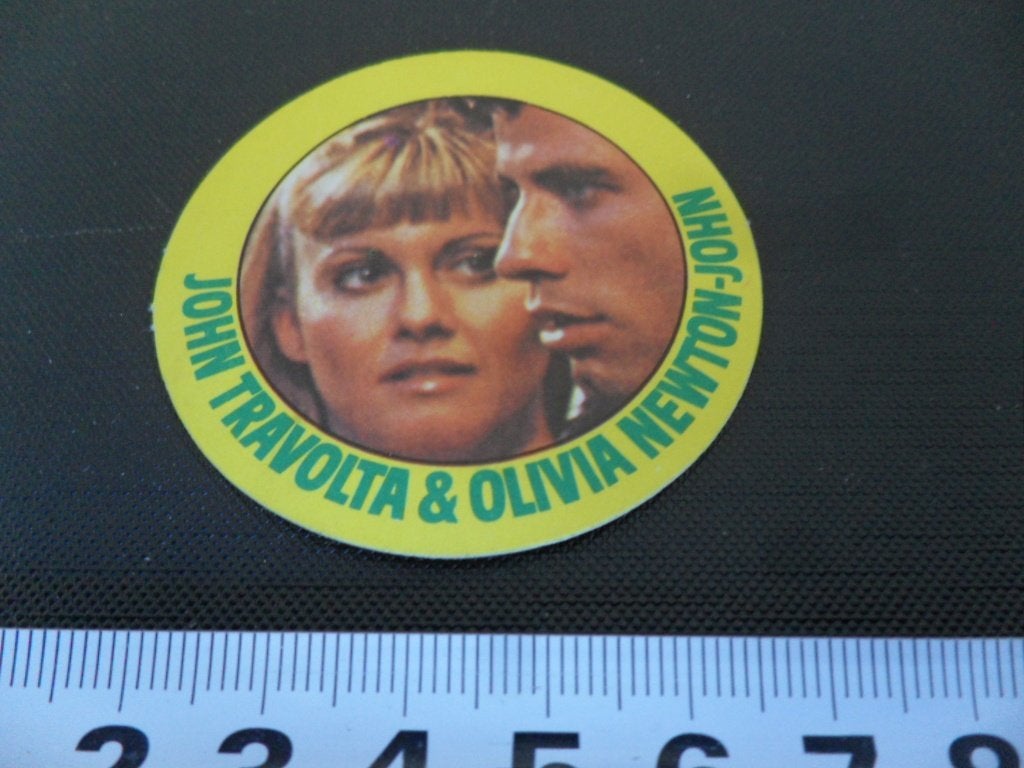 sticker John Travolta & Olivia Newton-John, Verzamelen, Ophalen, Zo goed als nieuw