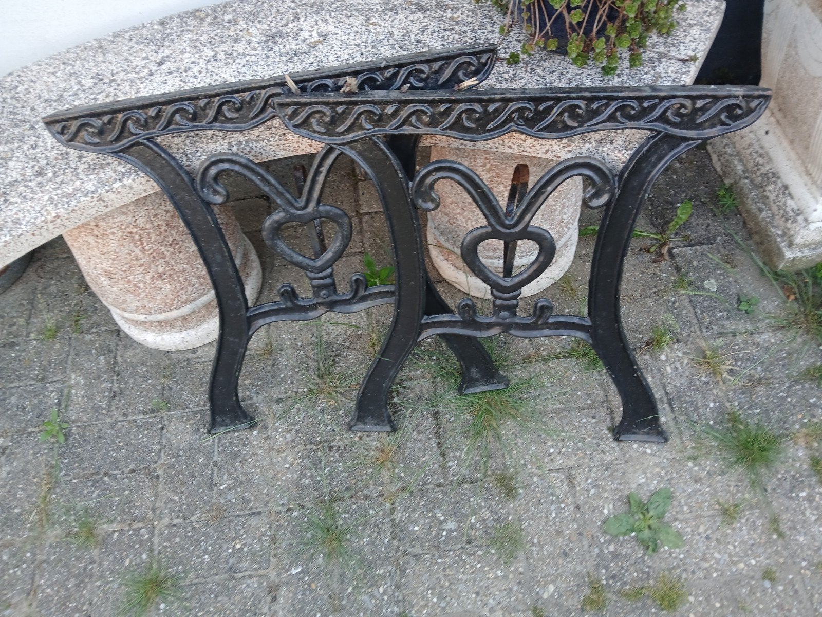 antieke gietijzeren tafel onderstel, Ophalen of Verzenden, Gebruikt, Metaal