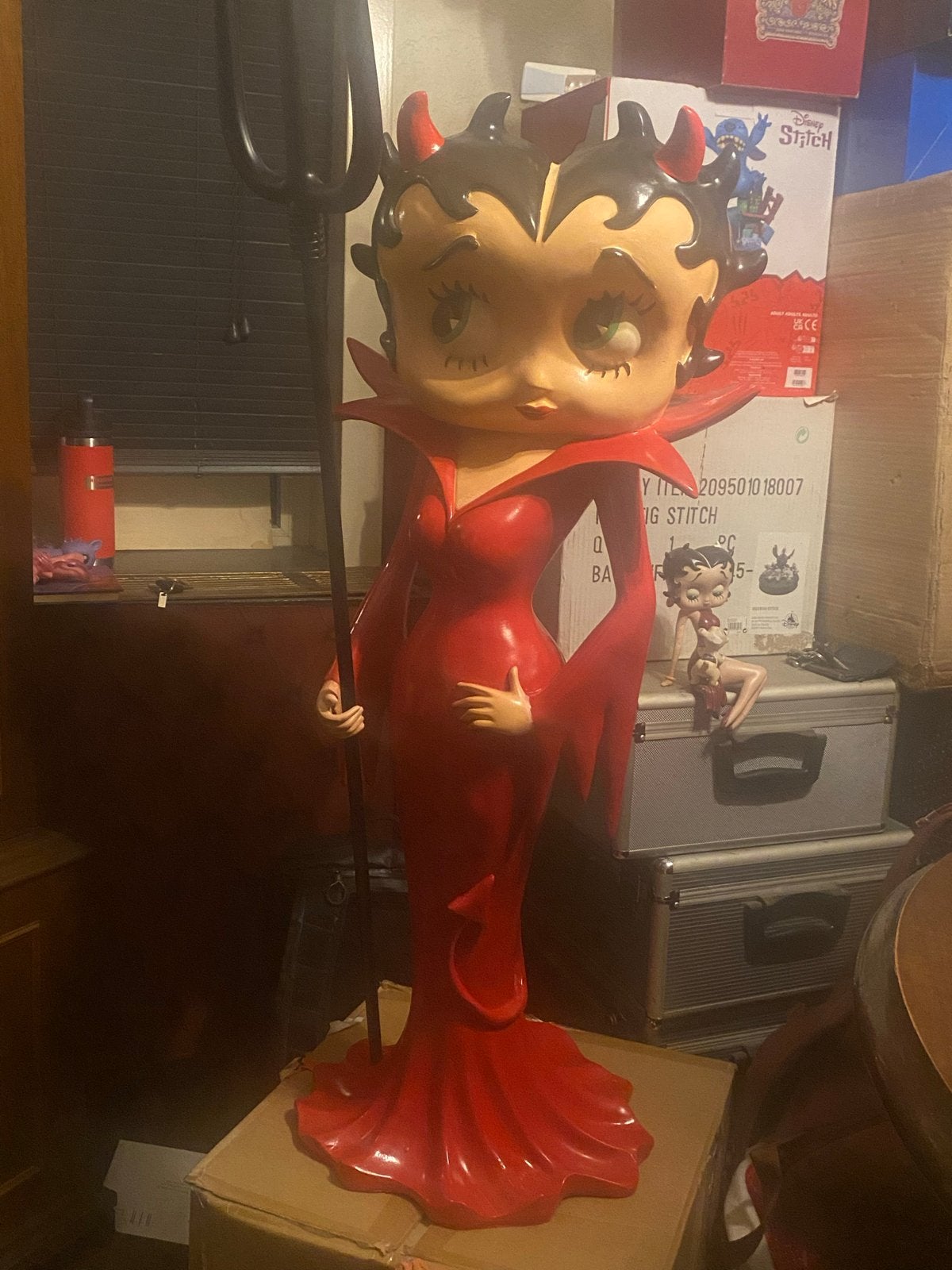 Grote Betty Boop als Duivel met Aangepaste Duivelsvork, Ophalen of Verzenden, Gebruikt