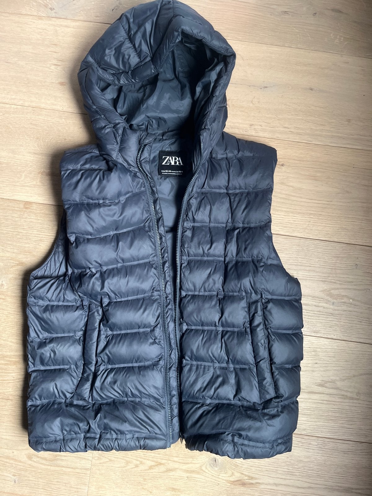 Zara Bodywarmer blauw Maat 164 (13-14 jaar), Ophalen, Zo goed als nieuw, Maat 46/48 (XL) of groter, Grijs