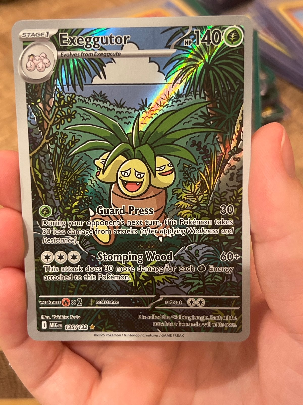 Exeggutor 135/132 Secret Rare Pokémon Kaart, Ophalen of Verzenden, Zo goed als nieuw, Losse kaart, Foil