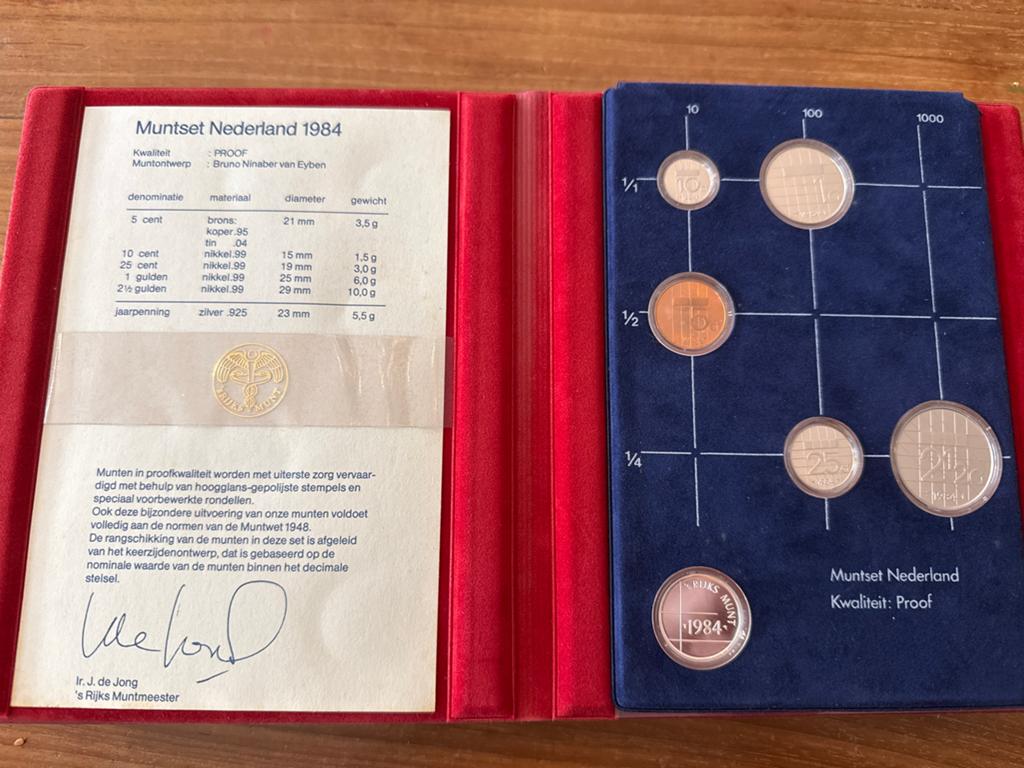 Muntset Nederland 1984 Proof Kwaliteit, Ophalen, Setje, Koningin Beatrix, Zilver