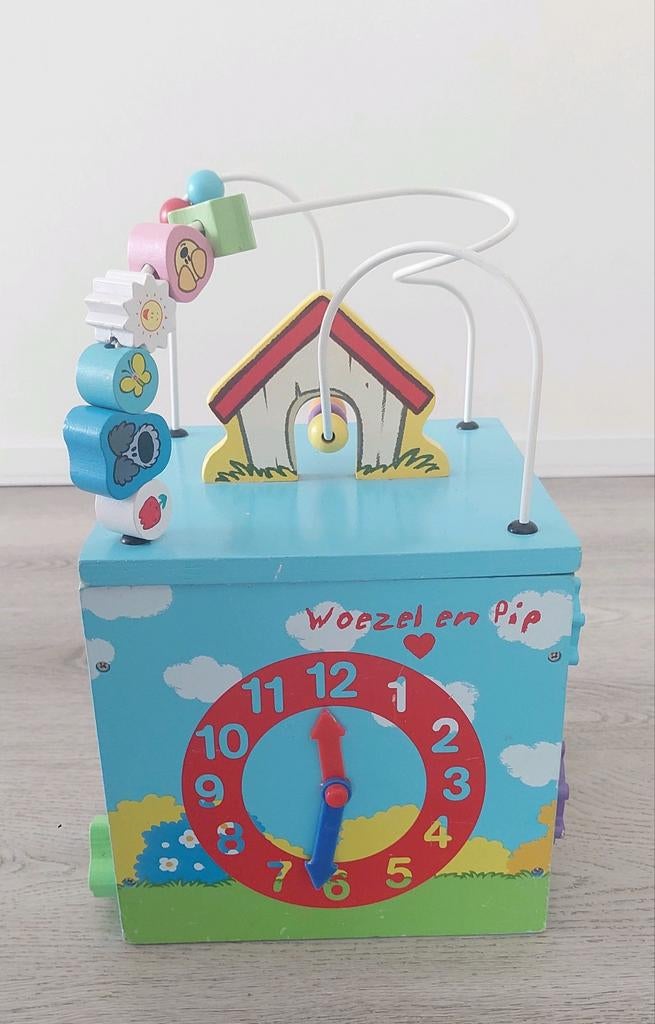 Woezel en Pip houten activiteitenkubus met vormenstoof, Ophalen of Verzenden, Gebruikt, Overige typen