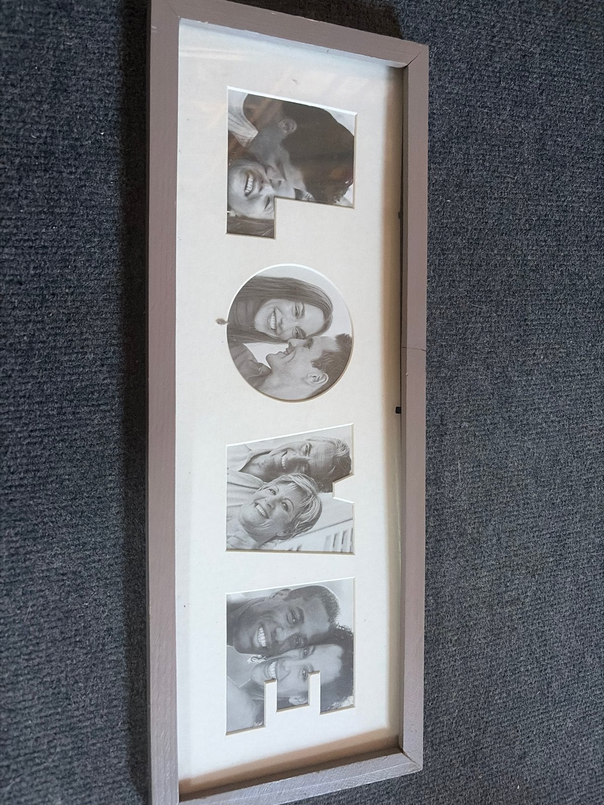 GRATIS Fotolijst 'LOVE' - Grijs, Ophalen, Zo goed als nieuw, Met glas, Hout