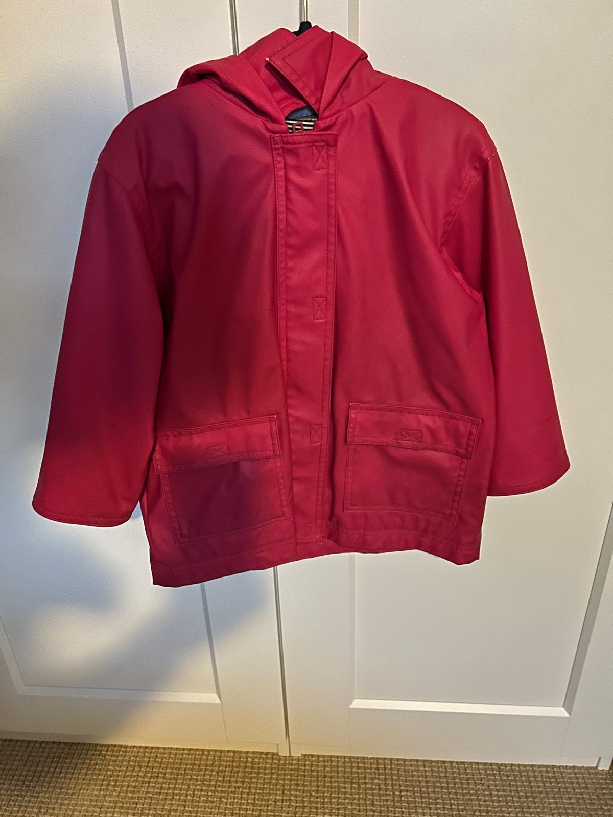 Petit Bateau regenjas roze gestreept gevoerd 4 jaar, Ophalen of Verzenden, Zo goed als nieuw, Meisje