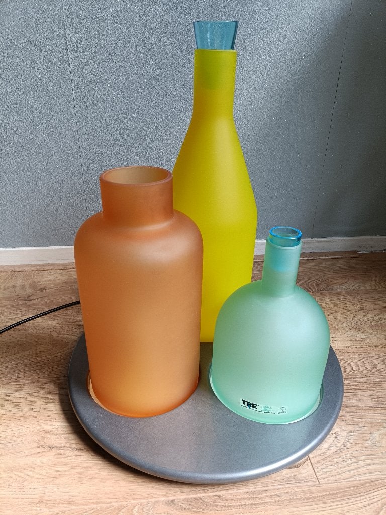 Vintage XL Bacco tafellamp – Guido Rosati ITRE Murano Italy, Gebruikt, Ophalen of Verzenden, Geel, Glas