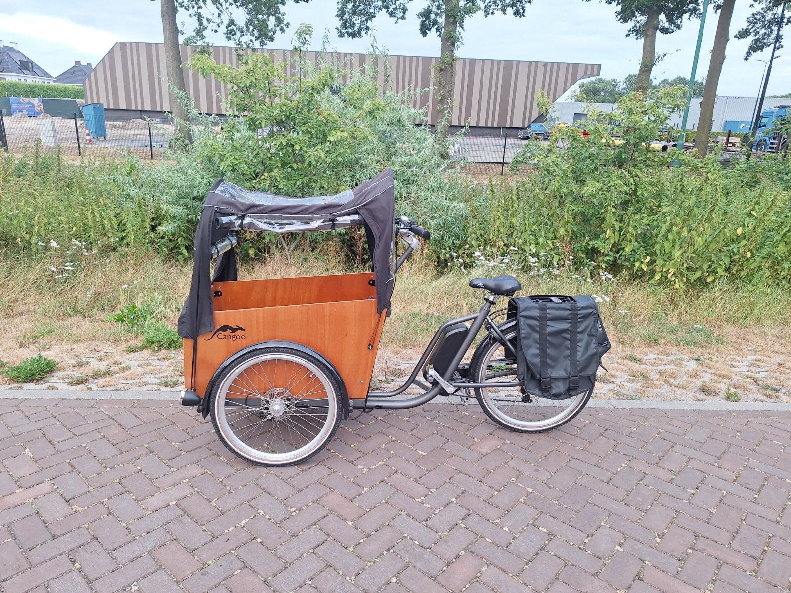 Cangoo Bakfiets met Huif - Perfect voor Kinderen en Goederen, Gebruikt, Huif, 3 kinderen, Schijfrem