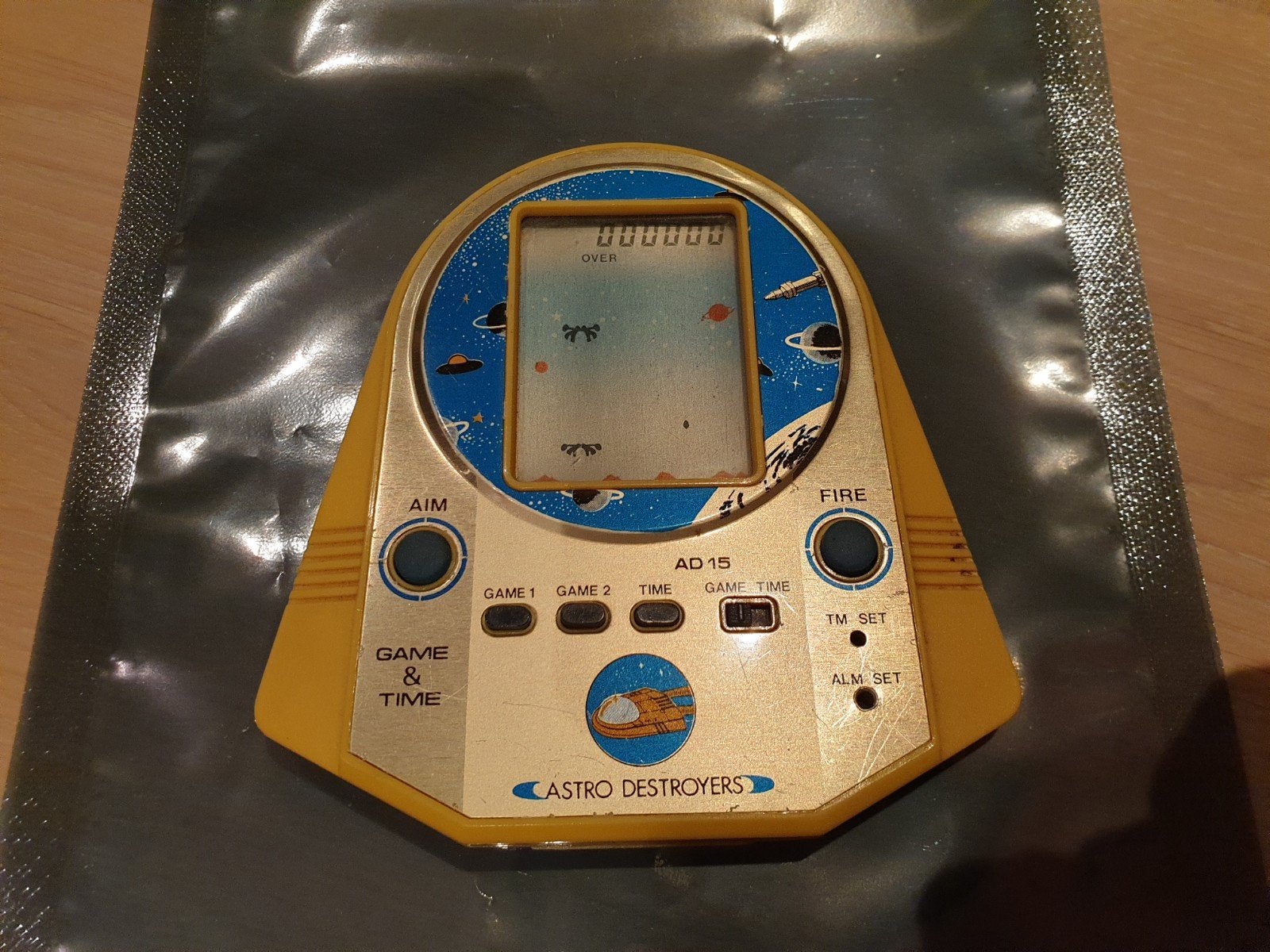 Vintage Astro Destroyers AD-15 Handheld Game & Time Console, Ophalen of Verzenden, Overige merken, Gebruikt